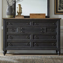 Americana Farmhouse Classic Sleigh Bed 6 Piece Bedroom Set