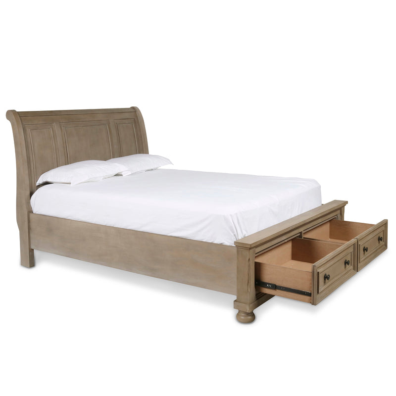 Allegra Contemporary Sleigh Storage Bed 2 Piece Bedroom Set