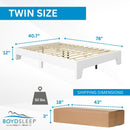 Boyd Sleep Lugano Platform Bed Frame - Modern Minimalist Design, Solid Wooden Slat Support, No Box Spring Needed