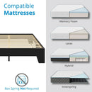 Boyd Sleep Lugano Platform Bed Frame - Modern Minimalist Design, Solid Wooden Slat Support, No Box Spring Needed