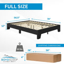 Boyd Sleep Lugano Platform Bed Frame - Modern Minimalist Design, Solid Wooden Slat Support, No Box Spring Needed