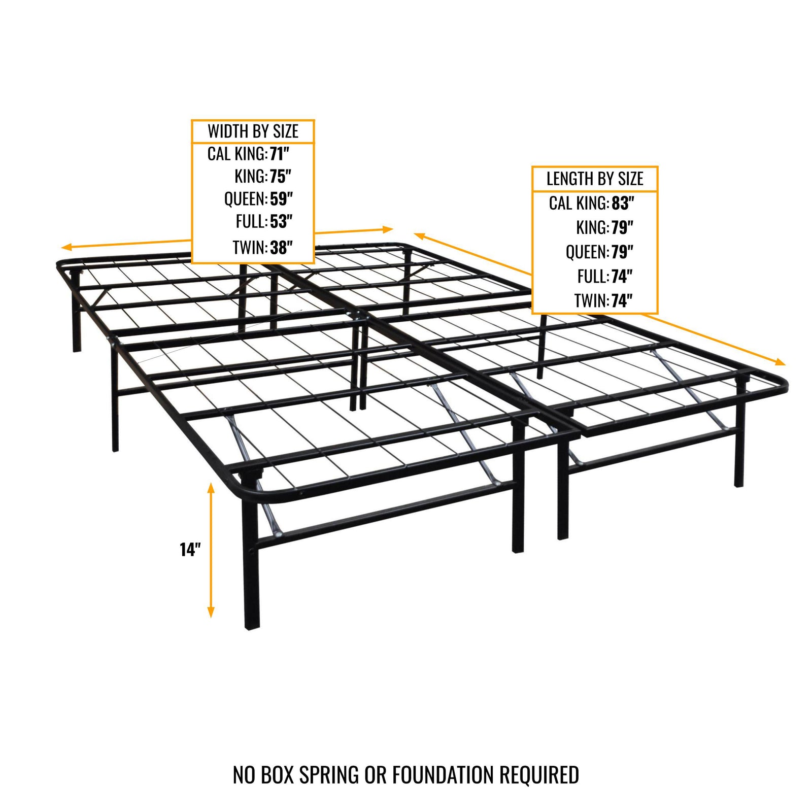Platform Bed Frame - Heavy Duty Metal Bed Frame