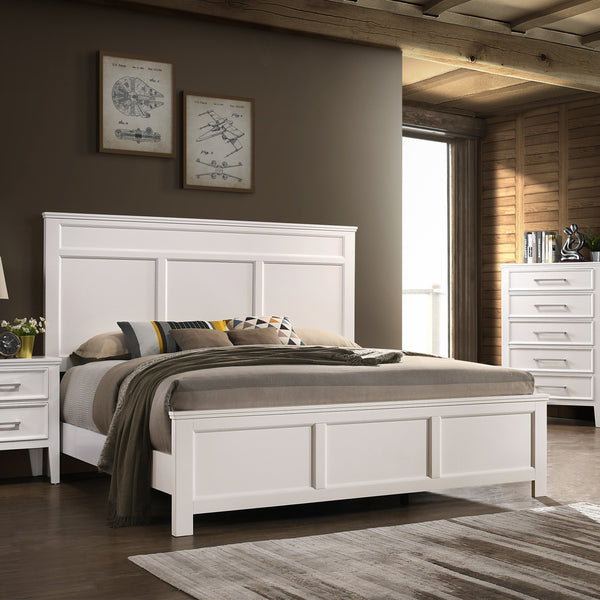 Andover Classic Panel Bed (White)