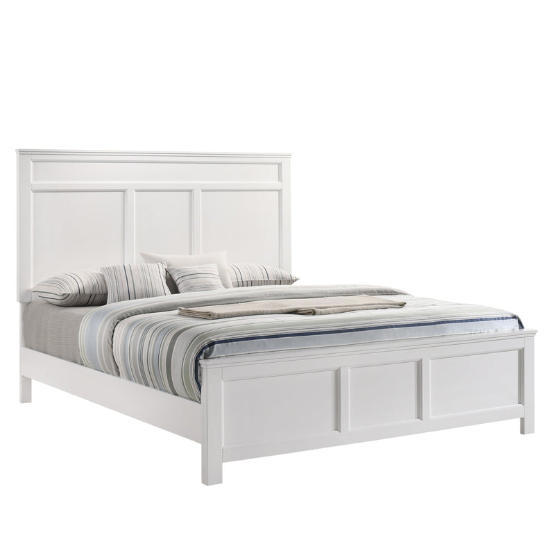 Andover Classic 3 Piece Panel Bedroom Set (White)