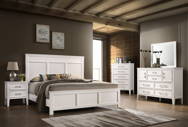 Andover Classic 6 Piece Panel Bedroom Set (White)