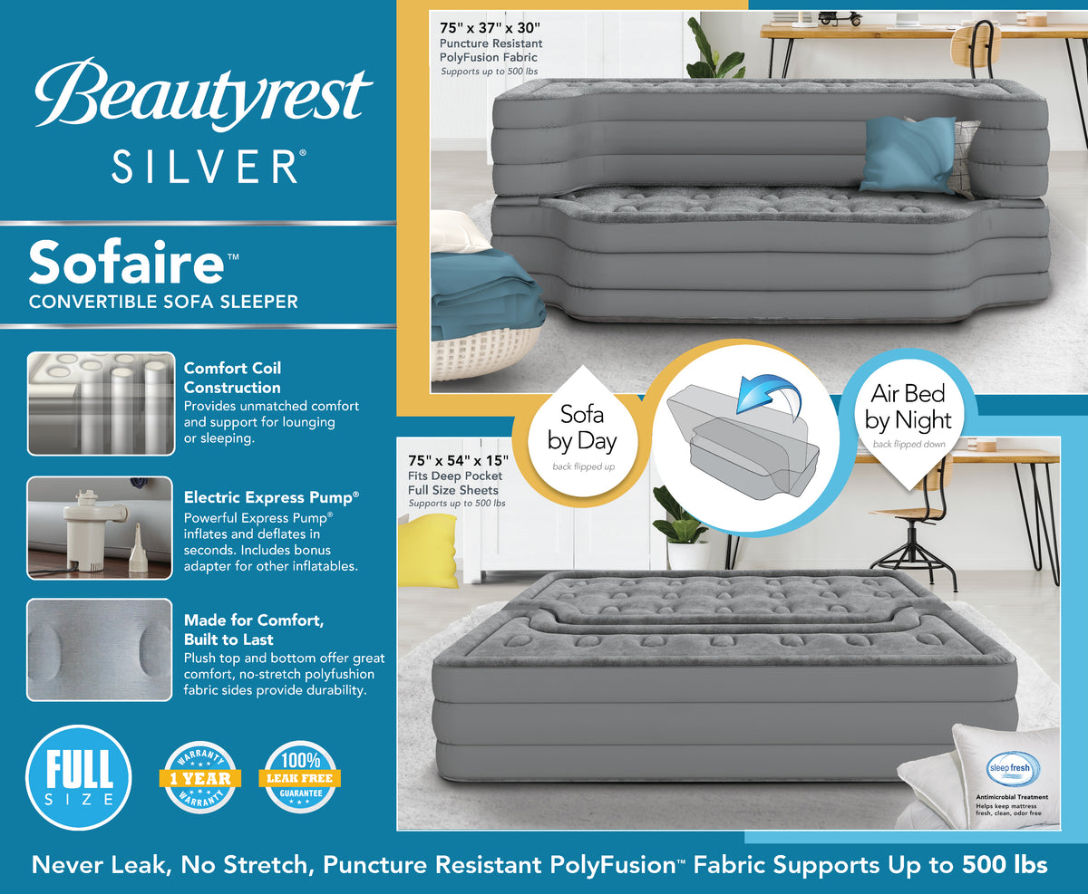 Air coil mattress sleeper sofa sales