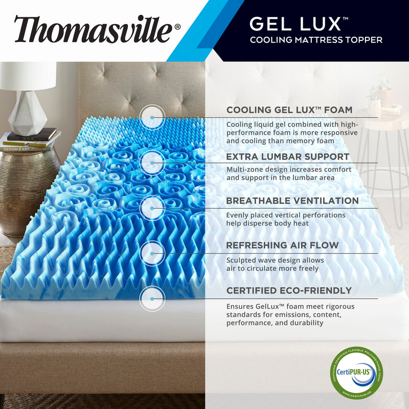 Thomasville® 3" Gellux® Mattress Topper