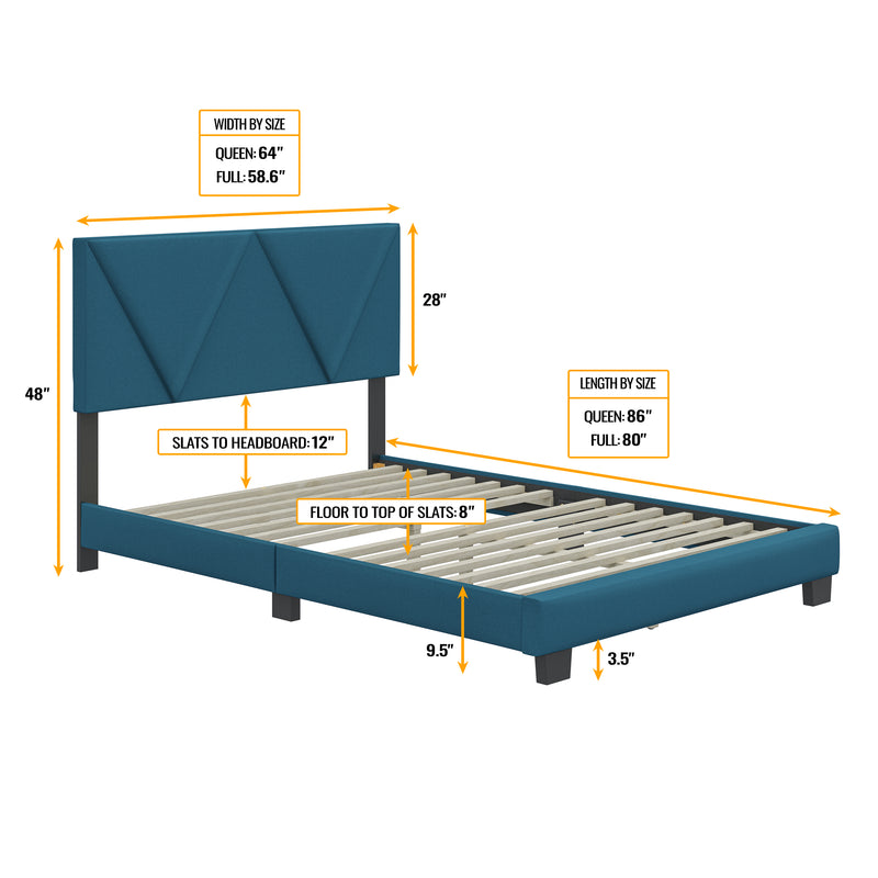 Vector Upholstered Platform Bed